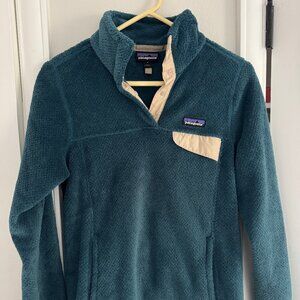 Patagonia Jacket Women's Turquoise Small Synchilla Snap Sherpa